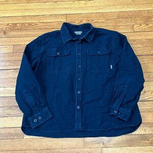 Vintage Eddie Bauer Shirt Men XL Blue Chamois Cloth Shacket Outdoors